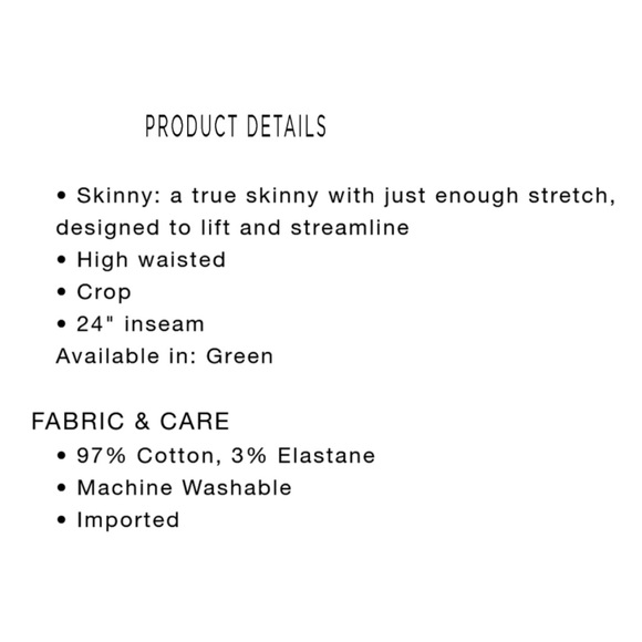 NWT Loft Olive Green High Waist Skinny Crop Frayed Hem Jeans.  Size 26 - Picture 4 of 7